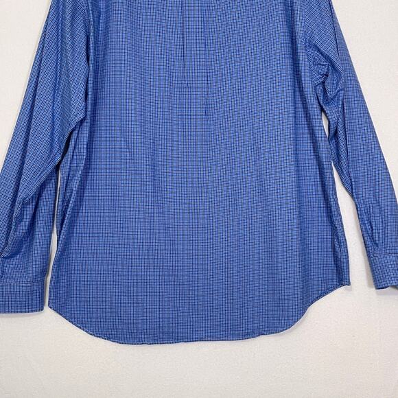 Ralph Lauren Mens Button Down Shirt Size XL Blue Plaid Long Sleeve Pony Logo - Picture 9 of 11
